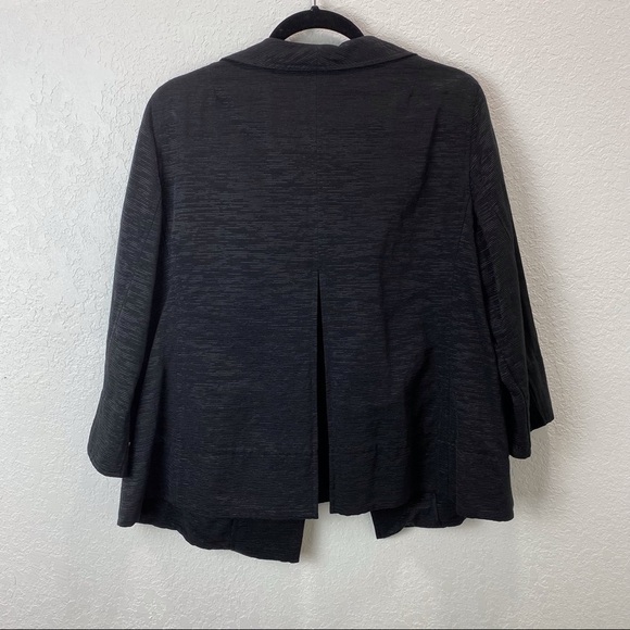 EILEEN FISHER Italian Fabric Ribbed Open Front Cropped Jacket - Picture 11 of 14